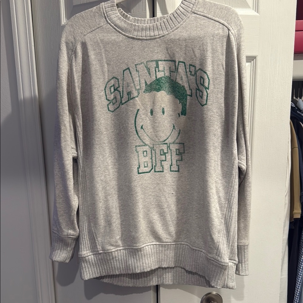 Aerie Gray Santa's BFF Sweater